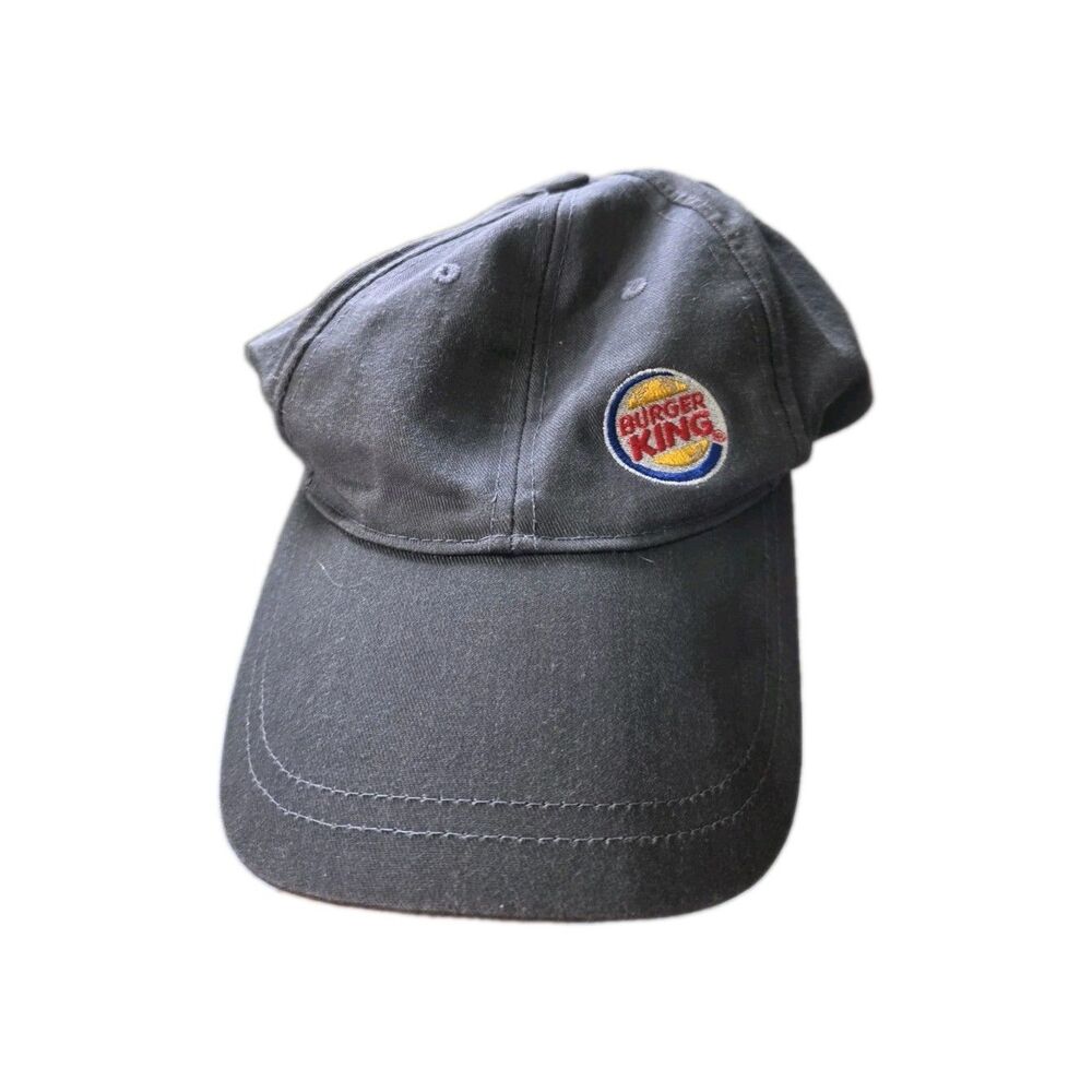 Burger King Employee Uniform Gray Embroidered Logo Adjustable Baseball Cap Hat